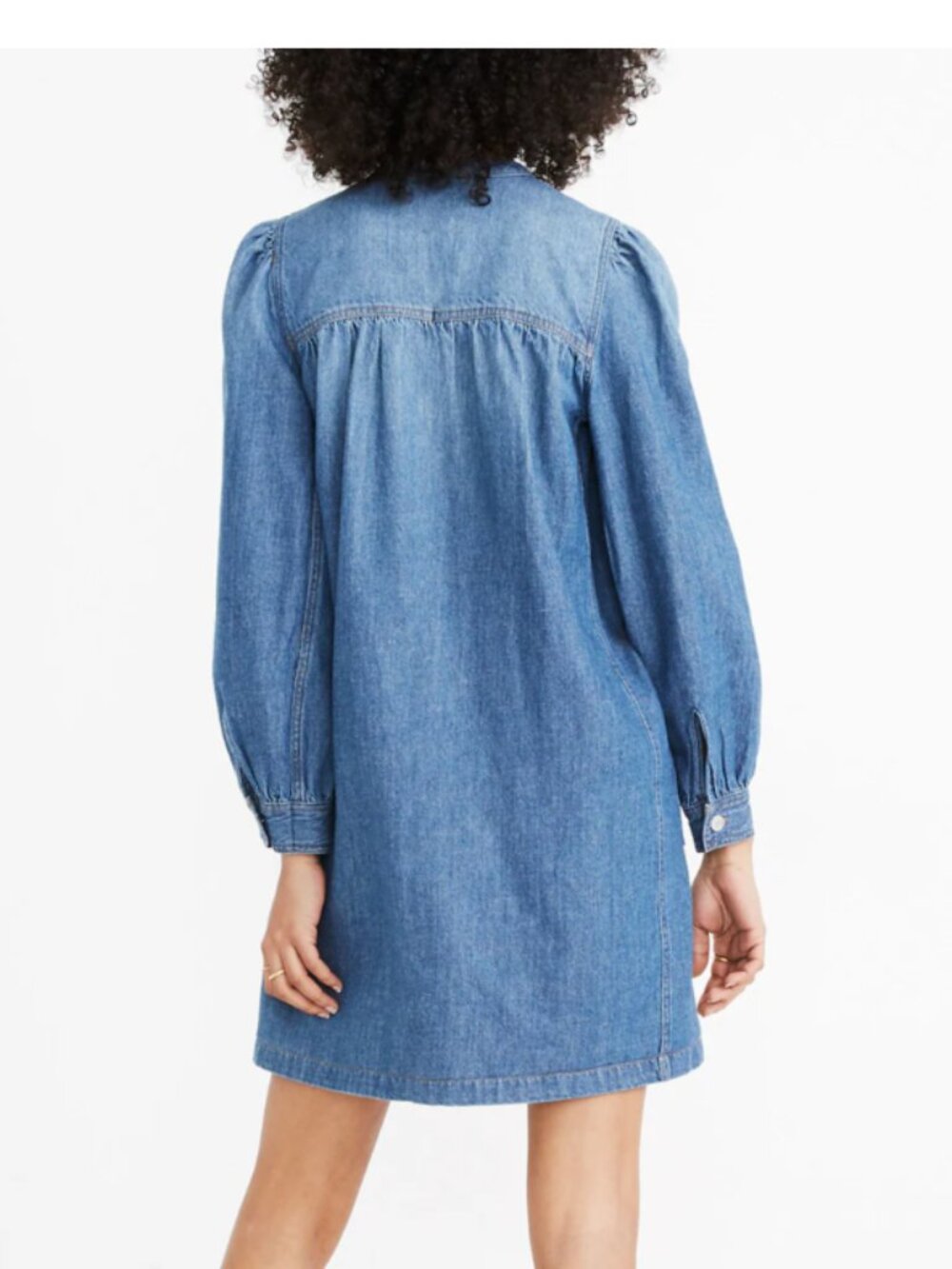 MADEWELL Denim Patch Pocket Popover Shirtdress Blue Size XL - Picture 3 of 10